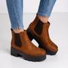 Brown women's flat-heeled boots Jantaro - Footwear