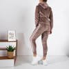 Brown women's insulated tracksuit set - Clothing