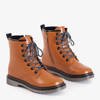 Brown women's leather eco-leather boots Lesita - Footwear