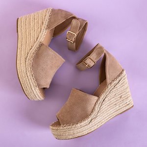 Brown women's platform sandals Budwa - Footwear