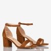 Brown women's sandals on a low post Puddin - Footwear