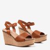 Brown women's sandals on the Wedge Autonoe - Footwear 1