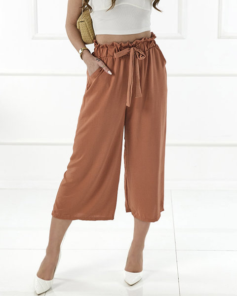 Camel women's wide culotte pants - Clothing