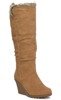 Cavelle brown women's wedge boots - shoes