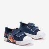 Children's navy blue sneakers with coral ornaments - Footwear