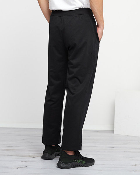 Classic Black Straight Men's Sweatpants - Clothing