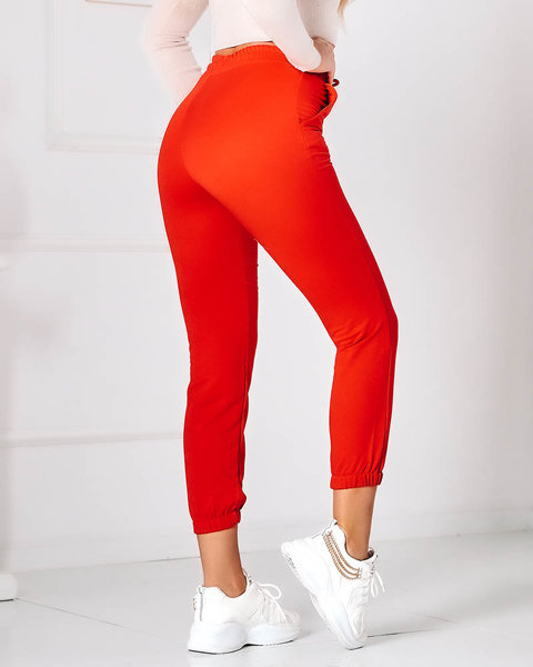Classic women's red sweatpants - Clothing