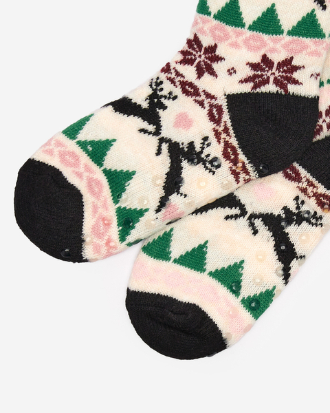 Colorful women's socks with a Christmas pattern - Underwear