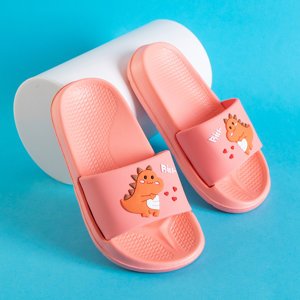 Coral children's slippers with dinosaur Dinosik - Footwear