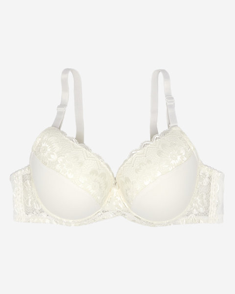 Cream women's bra with lace insert - Underwear