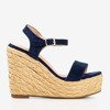 Dark blue sandals on the Idessa wedge - Footwear 1