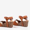Dark brown women's openwork sandals Elemia - Footwear