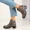 Dark gray women's boots with Union buckles - Footwear