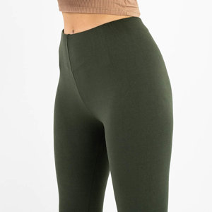 Dark green women's leggings - Clothing