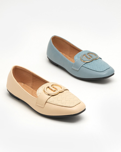 Eco-leather loafers in beige Amida - Footwear