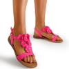 Fuchsia women's sandals with flowers Madlen - Footwear