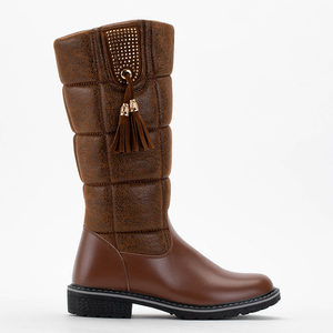 Girls' brown boots Deloy- Footwear