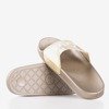 Gold women&#39;s slippers with the inscription HATE &amp; LOVE - Footwear 1