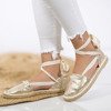 Golden espadrilles with decorative Clarissa binding - Footwear 1
