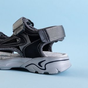 Gray and black Turbo velcro sandals for boys - Footwear