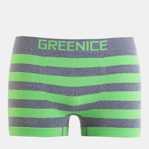 Gray and green striped boxer shorts for men - Underwear