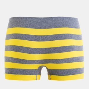 Gray and yellow striped boxer shorts for men - Underwear
