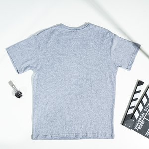 Gray men's cotton t-shirt - Clothing
