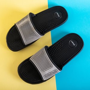 Gray men's rubber slippers with spikes Liw - Footwear