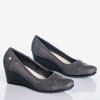 Gray wedge heels with an openwork Poliassa finish - Footwear