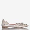 Gray women's ballerinas with Lil decorations - Footwear 1