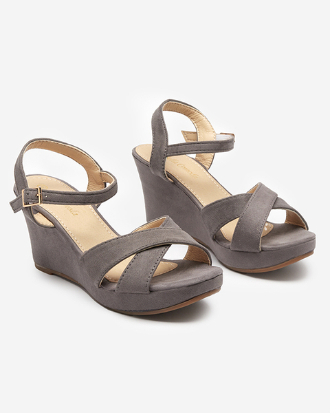 Gray women's sandals on the Deklis post - Footwear