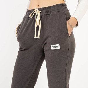 Gray women's straight sweatpants - Clothing