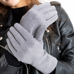 Gray woven ladies 'gloves - Accessories