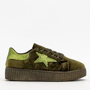Green Women's Velor Sneakers Estreni - Footwear