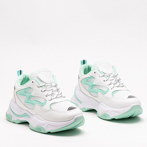 Green and white women's sports shoes Krinosi sneakers - Footwear