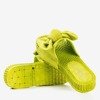 Green slippers with a bow Sabella - Footwear