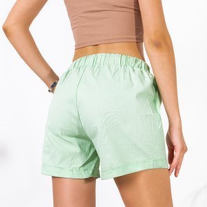 Green women's shorts shorts - Clothing