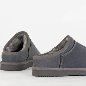 Grey women's insulated slippers Mihan- Footwear