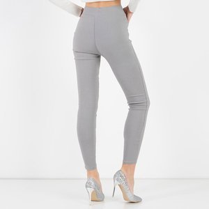 Grey women's jeggings with rubbing - Clothing