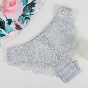 Grey women's lace panties - Underwear