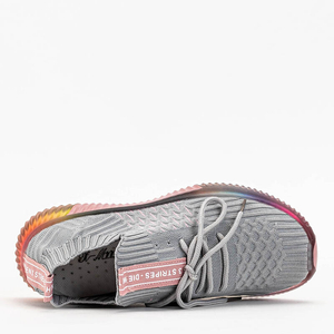 Grey women's sports shoes with pink sole Fimmi - Footwear