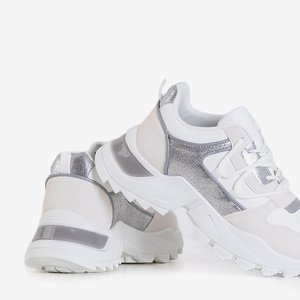 Ifinita women's white and silver sports shoes - Footwear
