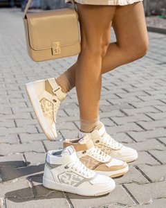 Ladies' beige high-top sports shoes Retila - Footwear