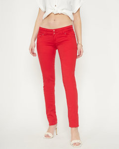 Ladies' red low waist pants - Clothing