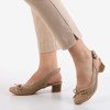 Lecaone Camel Women's Low Heel Sandals - Footwear