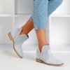 Light blue boots on a covered wedge-heel Besis cowboy boots - Footwear 1
