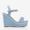 Light blue sandals on a Demetera wedge heel - Footwear 1