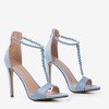 Light blue sandals on a higher Nastula heel - Footwear 1