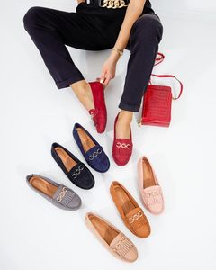 Light brown Terikala eco-suede loafers for women - Footwear
