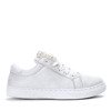 Light gray sneakers with pearls and cubic zirconia Cecilyn - Footwear